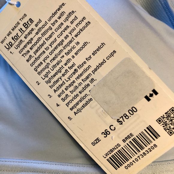 Brand New Lululemon Up For It Bra, Size 36C - Picture 6 of 6